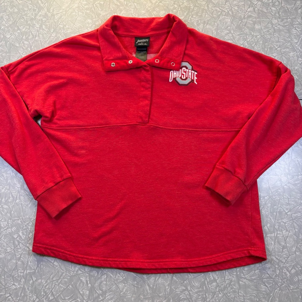 Ohio State Buckeyes Juniors Gen 2 Red Snap Collar Sweatshirt XL 15/17